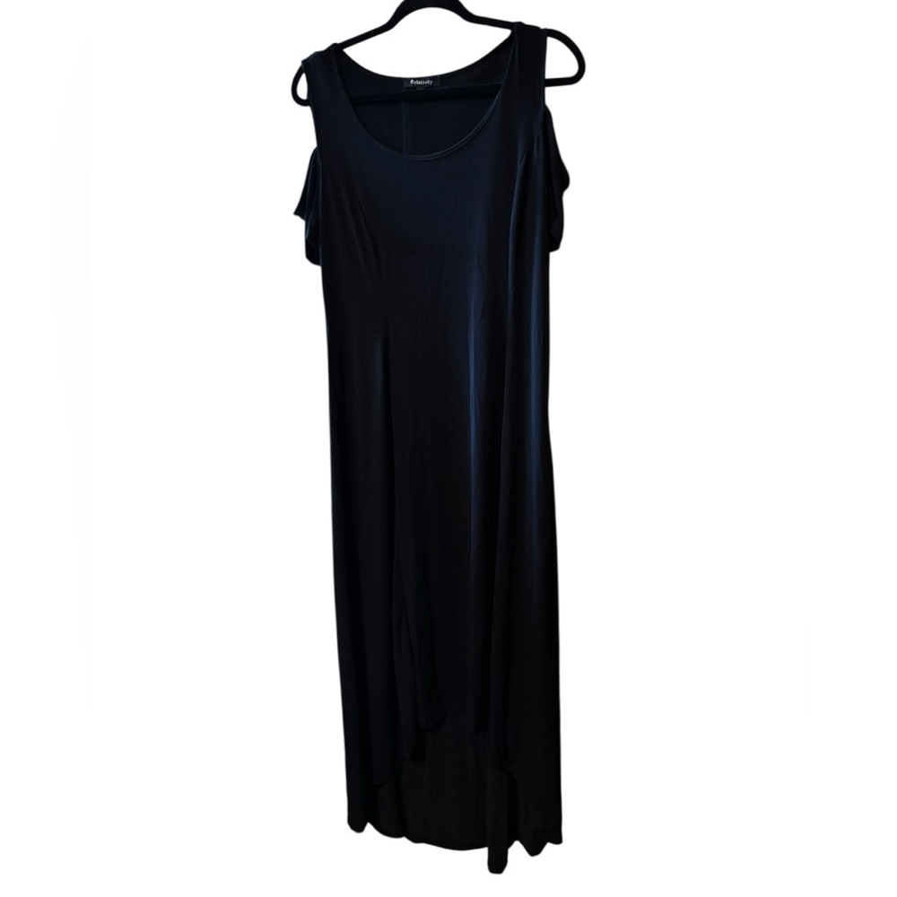Relativity Black Maxi Stretchy Dress Size L NWT